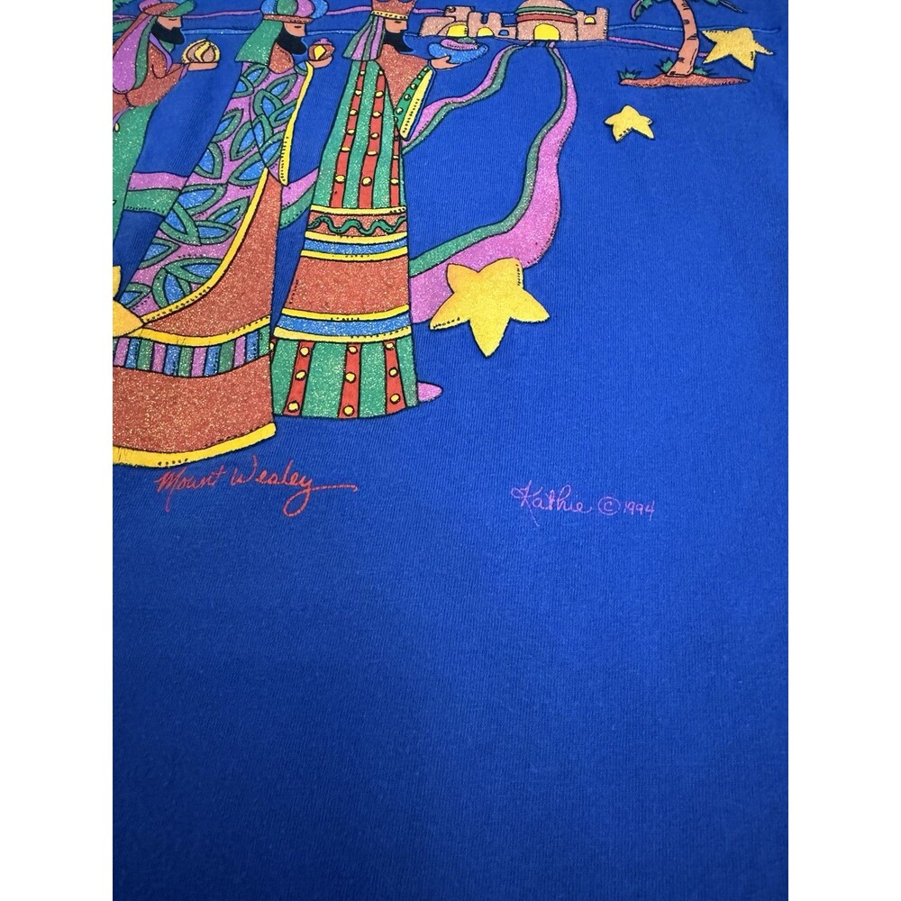 Vintage 3 Wise Men Shirt Mount Wesley 1994 Shirt Sleeve Size XL Blue - Picture 5 of 9